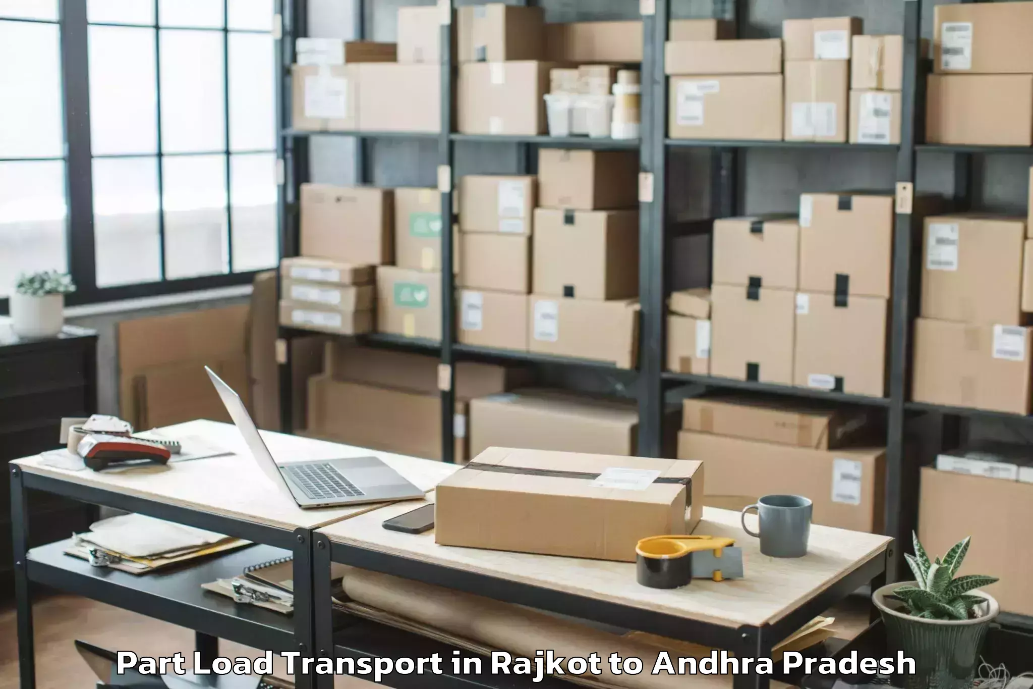 Professional Rajkot to Dr Ntr University Of Health Sc Part Load Transport